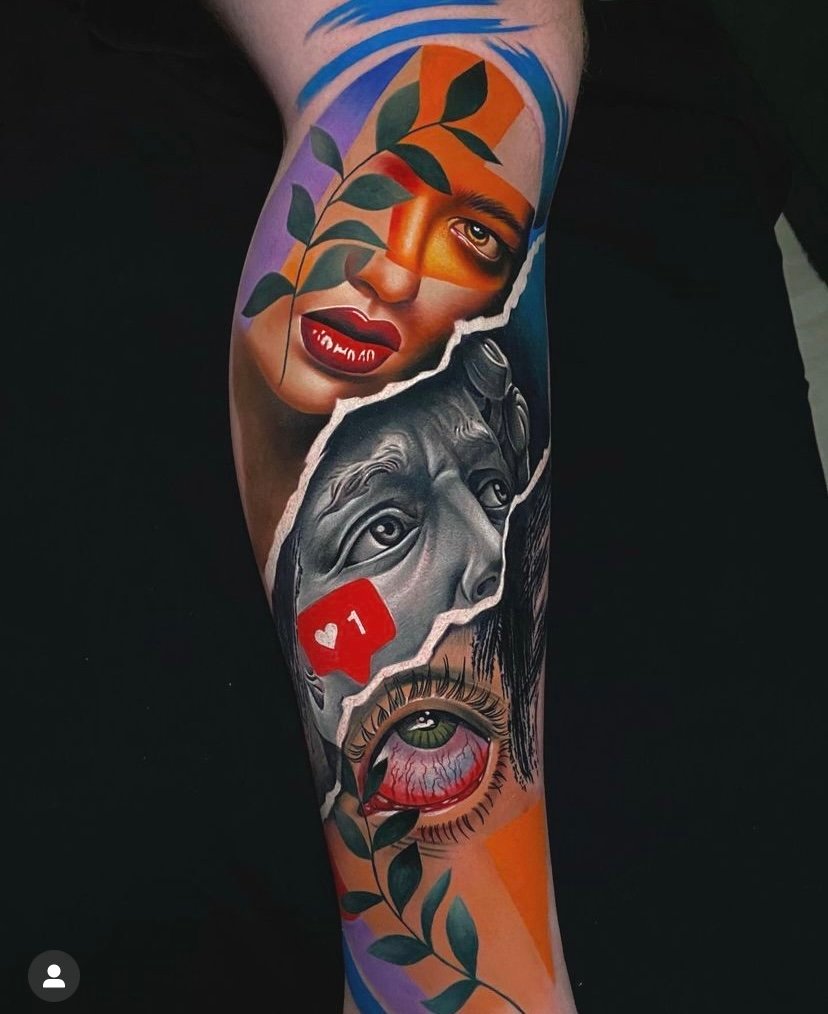 Tattoo sleeve artwork by André Fila