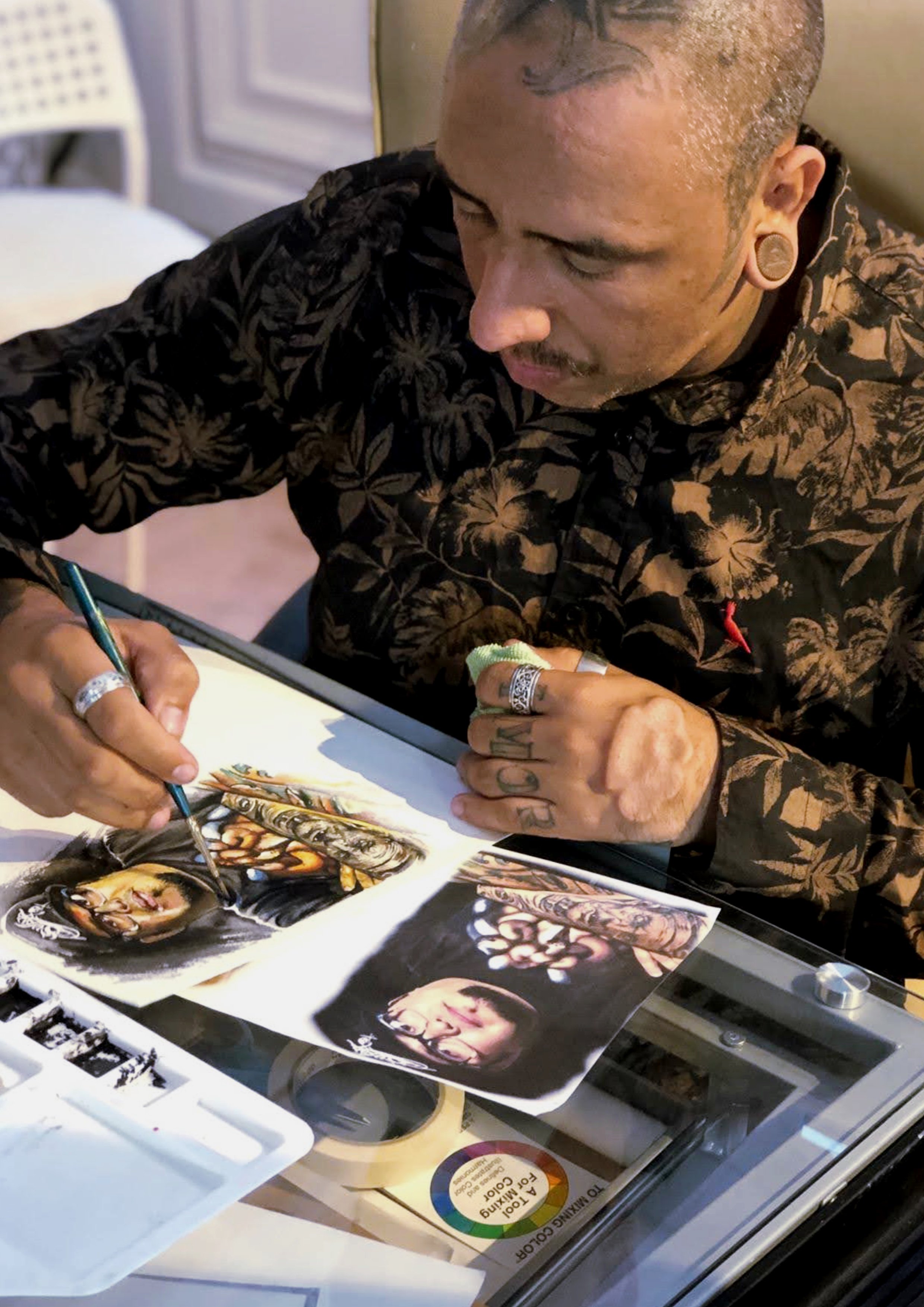André Fila working on a drawing study